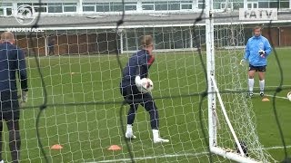 Excellent saves from Joe Hart, Fraser Forster & John Ruddy: England training vs Germany