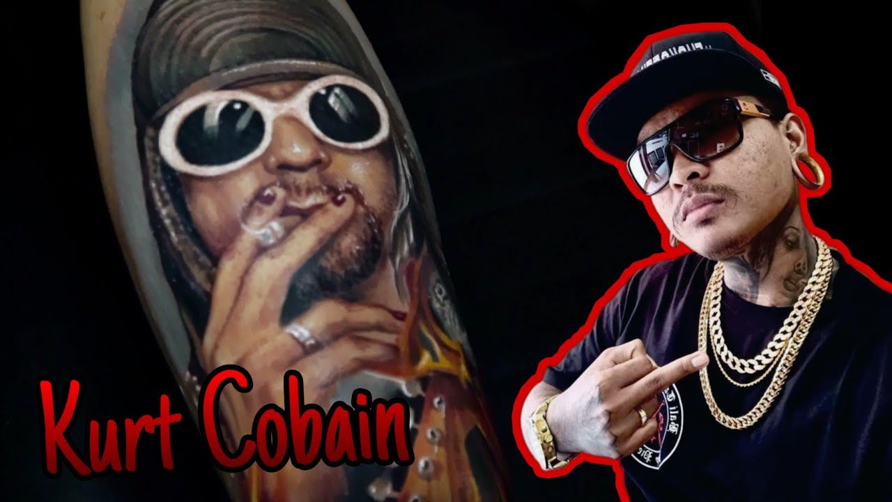 Realistic Portrait Tattoo Kurt Cobain by Lolit Made