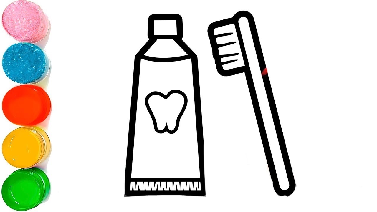 How to Draw a Toothpaste and Toothbrush | Easy Drawing for Kids & Beginners