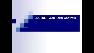 ASP.NET Web Form Controls
