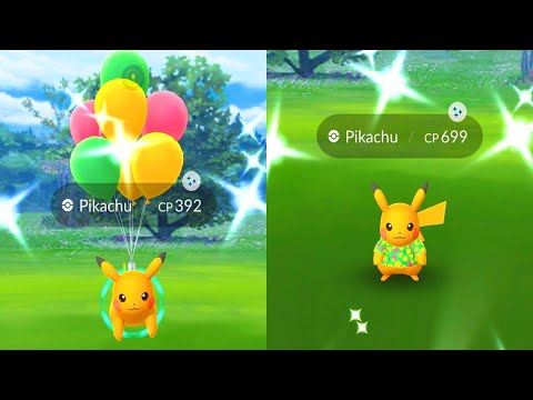 Shiny Pikachu (flying) (green) 