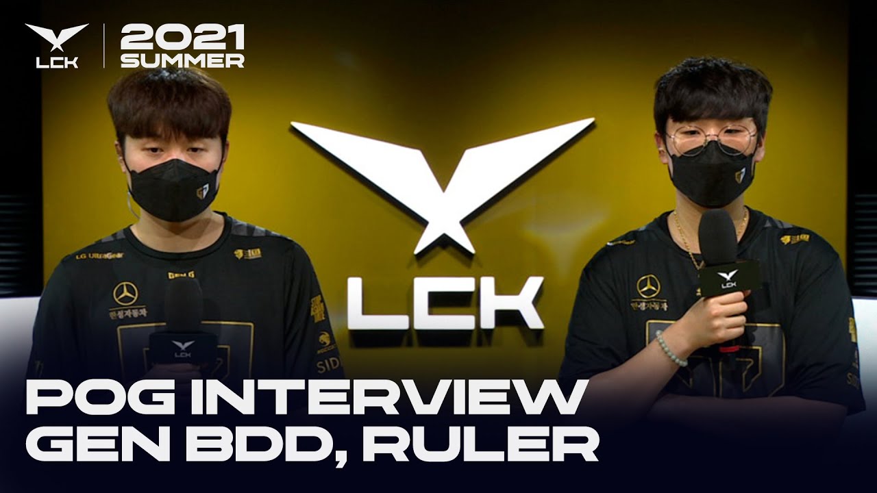 Bdd, Ruler 인터뷰 | 농심 vs. 젠지 | 08.15 | 2021 LCK 서머 스플릿 - YouTube
