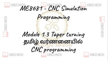 Taper Turning in CNC lathe | Tamil Explanation | Demo