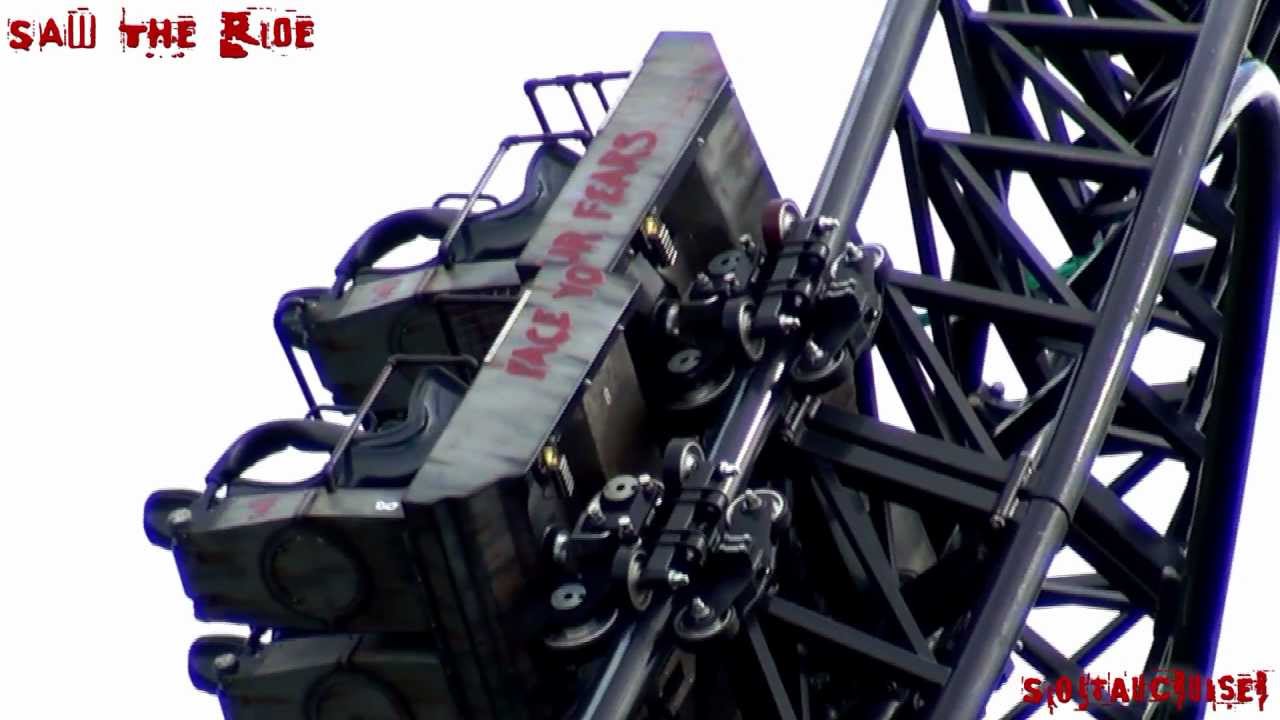 SAW The Ride got stuck at Thorpe Park (full HD) YouTube