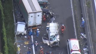 名神高速事故で1人死亡 9人搬送、滋賀県愛荘町
