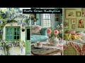 New rustic aesthetic all hues of green color palette home interior decor ideas shabby chic style
