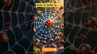 Ants in Unity How Togetherness Saved the Bug! 🐜🤝 #shorts #cartoon #ants #unity #hindistories #bug