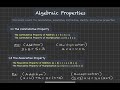 Algebraic Properties