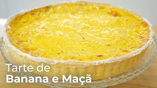 Receita de Tarte de Banana e Maçã 🍌🍏 Bem Húmida e Deliciosa