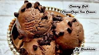 Creamy choco chips Ice Cream Recipe Homemade | Easy Chocolate Ice Cream |Creamy Chocolate Ice Cream