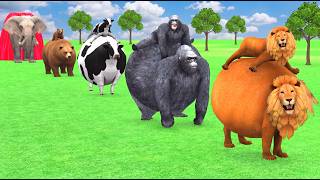 Game Perosotan Panjang dengan Dinosaurus Singa Sapi Kuda Nil Gorila Game Hewan 3d Hewan 3d Lucu screenshot 4