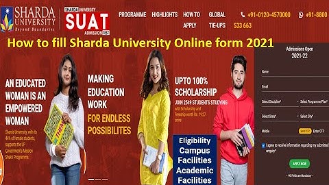 Sharda University UG/PG Admissions Open 2021-22/ How to fill Sharda University online form 2021