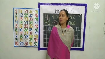 Students watch the video and learn how to write number 41 42.