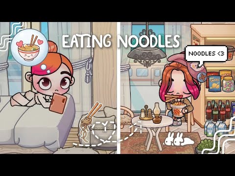EATING RAMEN 🍜 AESTHETIC VIBE 🎀 AVATAR WORLD | PAZU