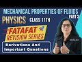 Fluids Derivations |Class 11th Physics| Part 3 Exams 26