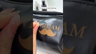 Vintage Monogram Personalized Leather Toiletry Bag