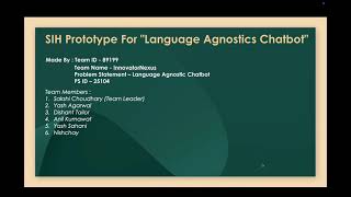 SIH 2025 Prototype: Language Agnostic Chatbot (PS-25104) | Team InnovatorNexus (ID: 89199)