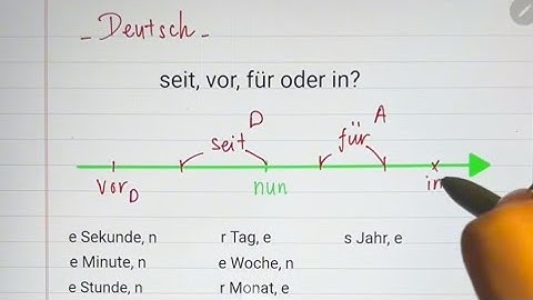 Phân biệt các giới từ seit, vor, für, in trong tiếng Đức.