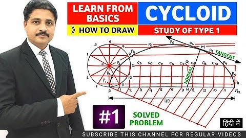 HOW TO DRAW CYCLOID SOLVED PROBLEM 1 IN ENGINEERING GRAPHICS AND ENGINEERING DRAWING IN HINDI