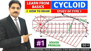 HOW TO DRAW CYCLOID SOLVED PROBLEM 1 IN ENGINEERING GRAPHICS AND ENGINEERING DRAWING IN HINDI