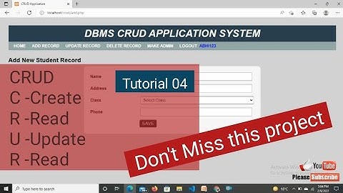 DBMS CRUD Application System Project: INSERT Record Tutorial 04