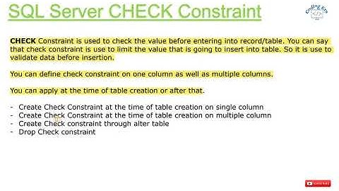 Chapter16 - Check Constraint in SQL Server | Coding Era