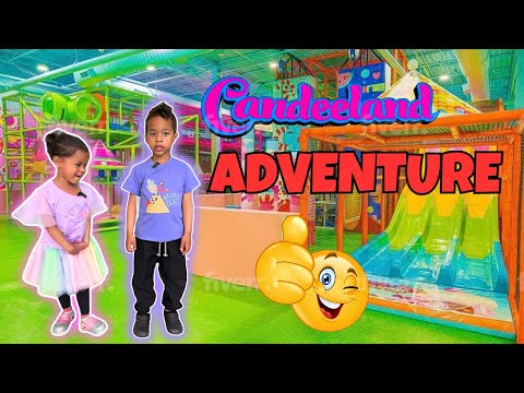 Kali and Brooke Slides at the Candyland Indoor Playground | Colorful Videos for Kids