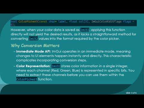 How to Use ImGui ColorPicker with ImU32 Values