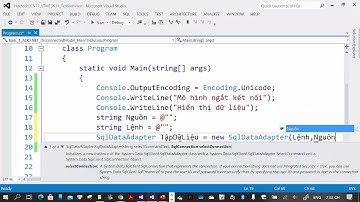 Lập trình C# ADO.NET Disconnected Model hiển thị dữ liệu