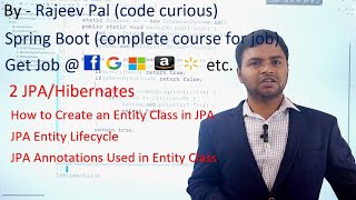2 JPA/Hibernate | JPA Entity Lifecycle | Entity Class in JPA | Complete Course for Job