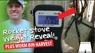 How Much Lighter Is The Concrete & Perlite Rocket Stove? | Flow Thru Worm Bin Harvest Update + More