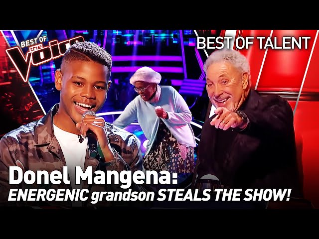 16-Year-Old OWNS the show with his GRANDMA in The Voice class=