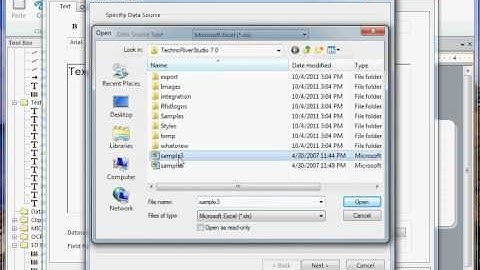 Create barcode labels with data from an Excel spreadsheet