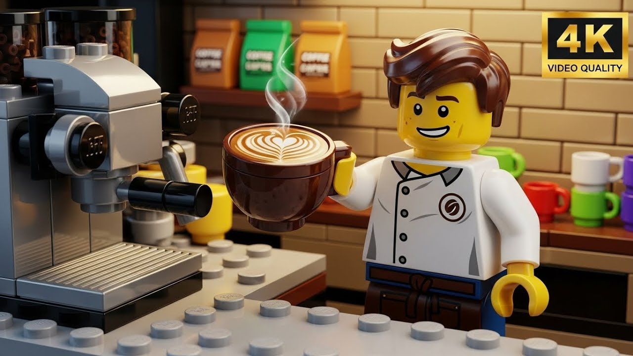 Satisfying LEGO Coffee Art Making a Perfect Latte ☕🎨