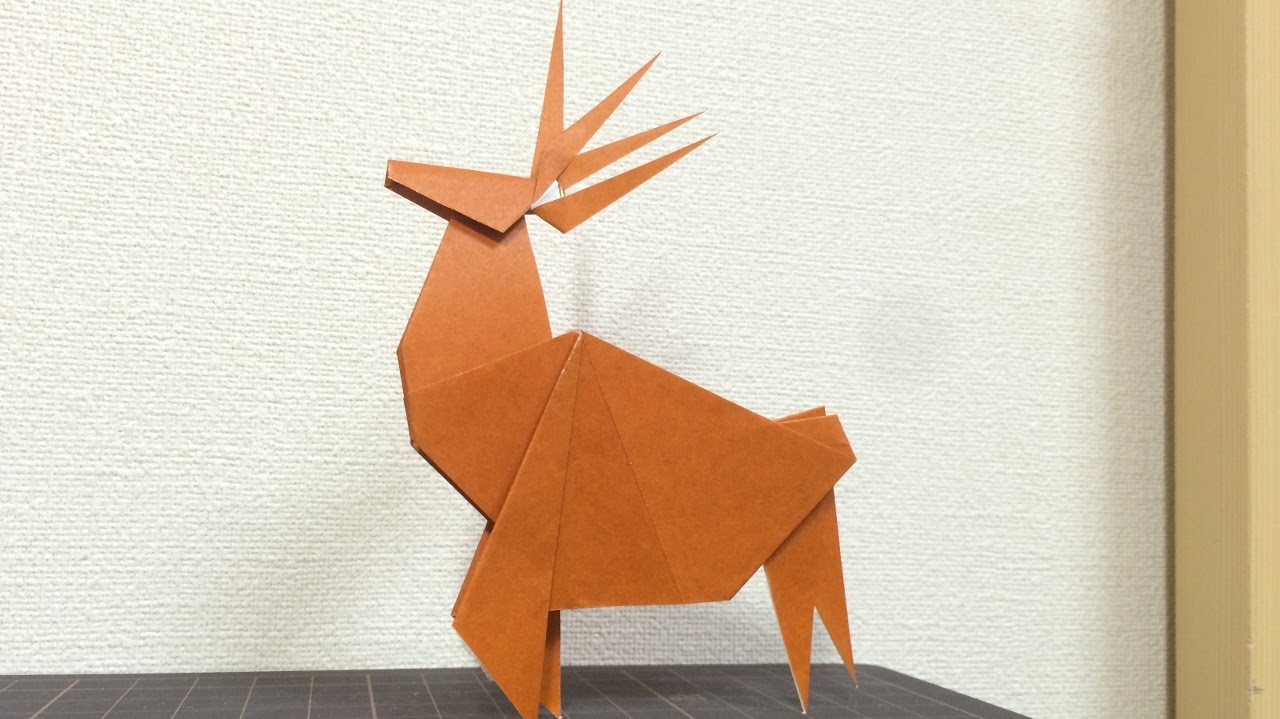 トナカイおりがみ 折り紙の折り方 Reindeer Christmas Origami Youtube