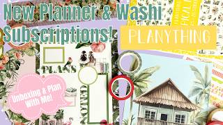 New Planything Planner &amp; Washi Subscription | Tropical Fun | Uboxing &amp; Flip Through | Plan With Me