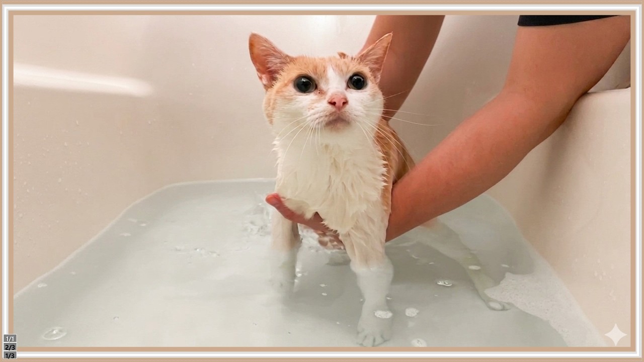 【悲報】強引にお風呂に入れられて泣き叫んでしまう猫達