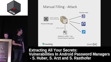 #HITB2017AMS D2T1 - Vulnerabilities In Android Password Managers - Huber, Arzt & Rasthofer