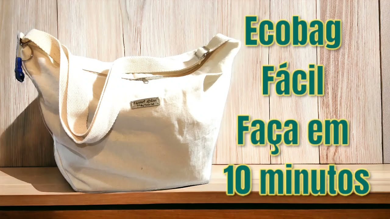 Bolsa Ecobag Diferente com Zíper e Alça Transversal Faça em 10 Minutos