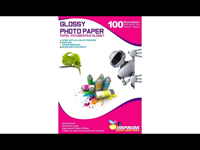 Papel Fotografico Glossy Brillante A4/CARTA De 180gr/100 Hojas 
