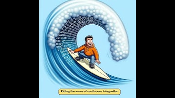 Catching the big wave of continuous integration like a code pro! #DevOps #CodingHumor  #DevOpsMemes