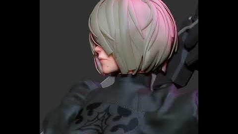 3DPrint: 2B-Nier: Automara (Fanart)