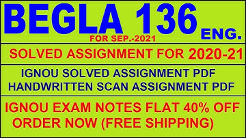 BEGLA 136 in English Solved Assignment 2020-21 PDF @20rs / IGNOU EXAM NOTES, Guides 40% Flat.