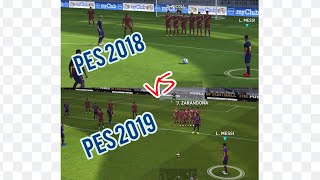 PES 2018 mobile VS PES 2019 mobile [COBRANÇAS DE FALTA]