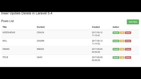 How can insert, update and delete (CRUD) in Laravel 5.4 (IN HINDI) Part-2