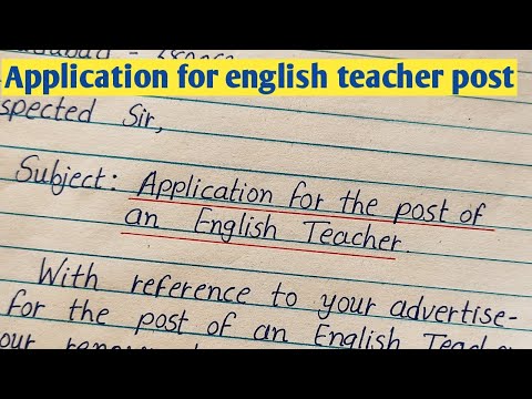 Application writing for the post of an English teacher || application writing || AJ pathshala