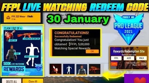 आ गया REDEEM CODE 30 JANUARY | FREE FIRE 500k LIVE WATCHING REWARD ❤️