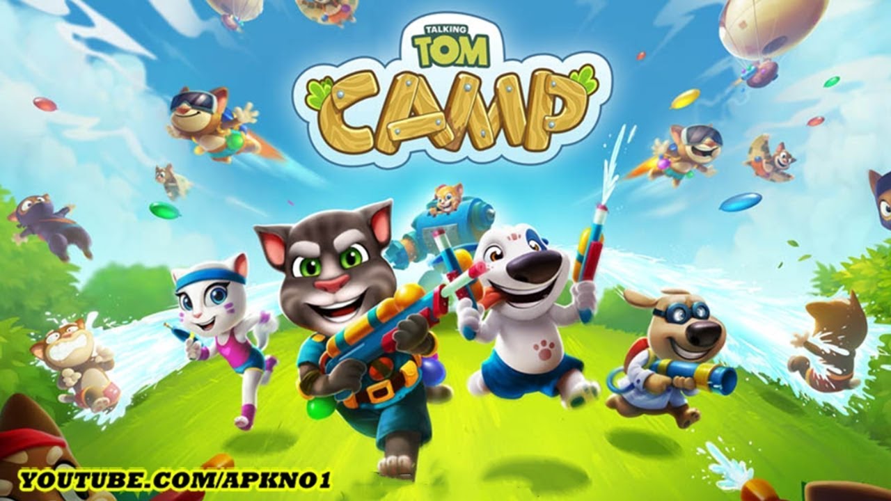 Mèo Tom Đi Cắm Trại Bắn Súng Nước - Cu Lỳ Chơi Game Tom Camp - Youtube