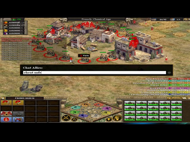 Cheat Rise of Nations, Coduri Rise of Nations 