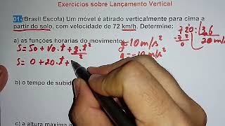 Exercícios sobre lançamento vertical